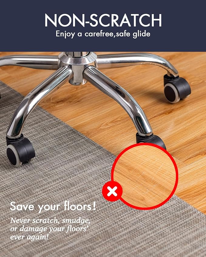 Office Chair Mat for Hardwood Floor Under Desk Computer Rolling Chair Mat for - Image 2