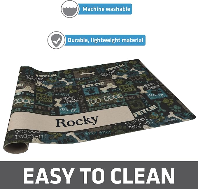 Drymate Personalized Pet Bowl Placemat, Custom Dog & Cat Food Feeding Mat - Image 4