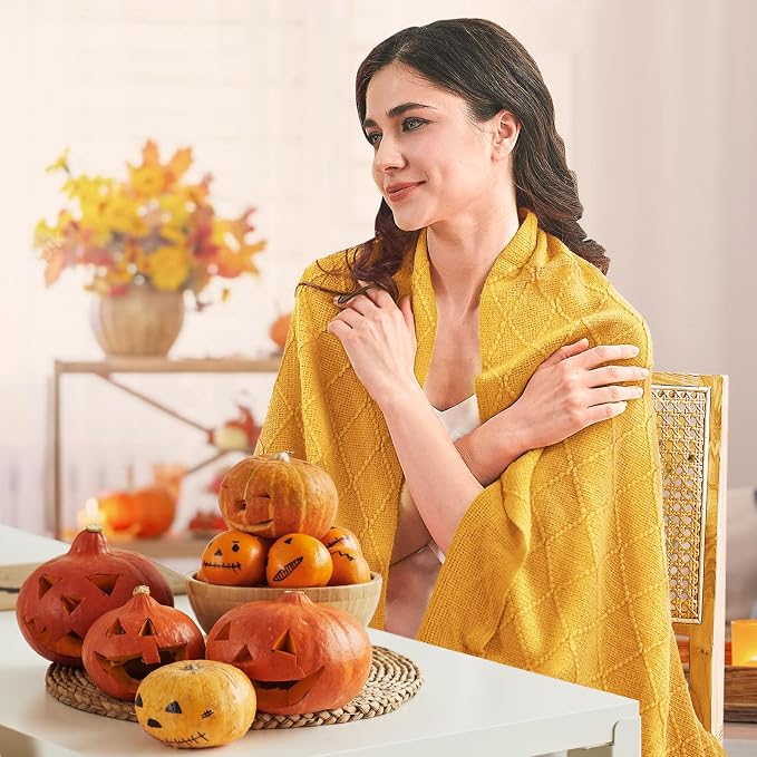 inhand Knitted Fall Throw Blanket - Image 2