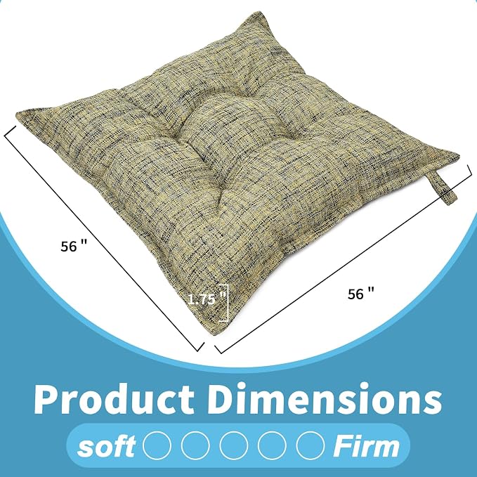 SINSOSSO Large Floor Pillow 22", Thickened Bite-Size Memory Foam Square - Image 2
