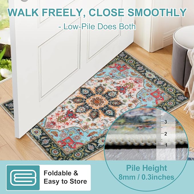 WILLSUN Washable Area Rugs, 8x10 Non-Slip Boho Large Area Rugs - Image 4
