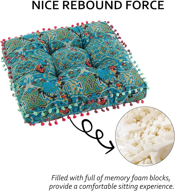 Bohemian Seat Cushion，Indoor & Outdoor 16.5" x 16.5" Seating Cushion - Image 4