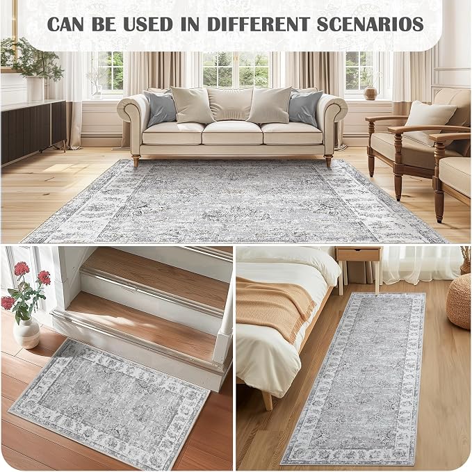 jinchan Fiora Floral 2x3 Rugs for Entryway - Image 6