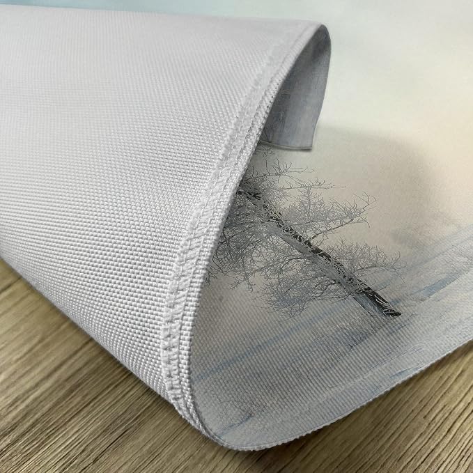 Ambesonne Winter Place Mats Set of 4, Frozen Tree on Sunny Winter Morning - Image 4