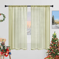 Sheer Curtains 84 Inches Long 2 Panels, Rod Pocket Short Curtain by laseniewa