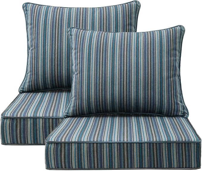 Sunbrella Outdoor Patio Chair Cushions Set, Water-Repellent, Fade Resistant by Unimatta