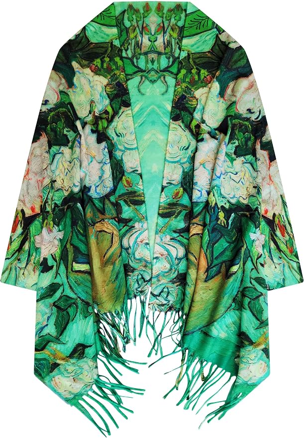 VENVSBEE Reversible Scarf Soft Large Shawl Wrap Blanket Double Sided Art Print - Image 2