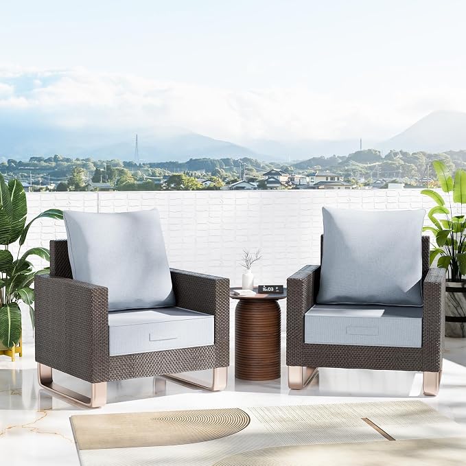 Outdoor Water-Resistant Olefin Deep Seat Cushion Set, Thickened Sofa Chair Pad - Image 2