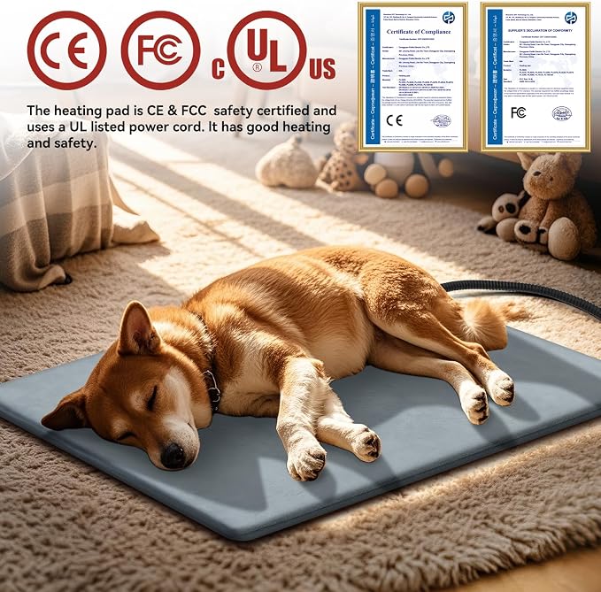 Pet Heating Pads for Cats & Dogs Outdoor Indoor, 17.7 * 17.7inches Puppy Cat - Image 7