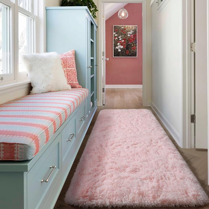 ONASAR Pink Runner Rugs for Bedroom Living Room, 2x6 Washable Bedside Hallway - Image 6