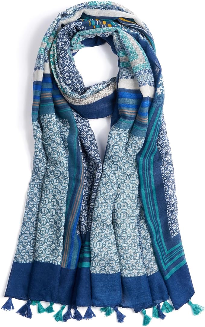 Scarf for Women Lightweight Soft Floral Leopard Printed Scarves Fall Winter by QIUTIMIY