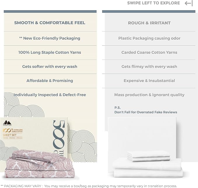 Mayfair Linen 100% Cotton Printed Bed Sheets Twin Size Set - Image 7