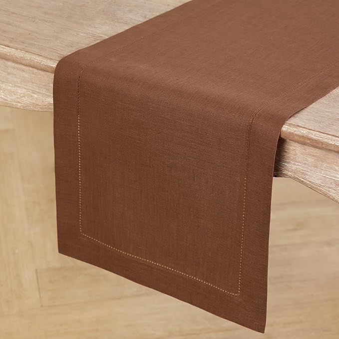 Solino Home Linen Brown Table Runner 48 Inches - Image 2