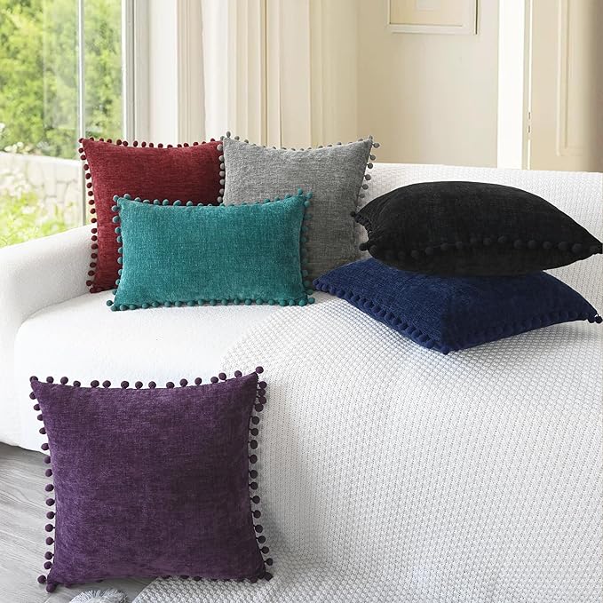 CaliTime Throw Pillow Covers Decorative 16 X 16 Inches Pack of 2 Cozy Solid - Image 4