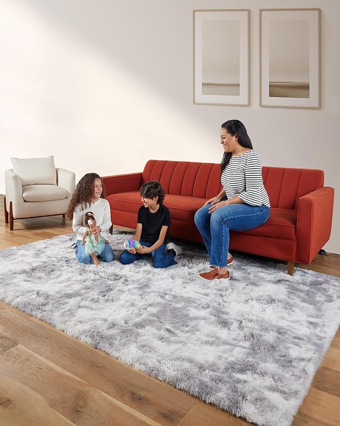 Ophanie 6x9 Tie-Dyed Grey&White Area Rugs - Image 5