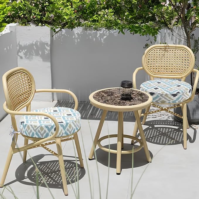 idee-home Outdoor Bistro Chair Cushions, 15”x15”x 3” Thick Outdoor Round Seat - Image 5