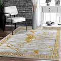 GLORY RUGS Area Rugs Marble 8x10 Cream Gold Carpet Modern Abstract Rug Living by GLORYRUGS