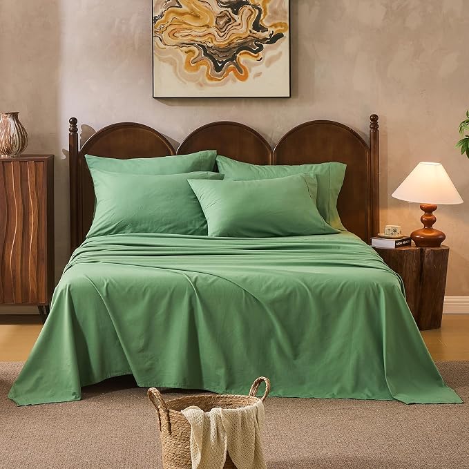 100% Linen Sheets California King Size, Breathable & Durable 4-Piece Bed Flax by overket