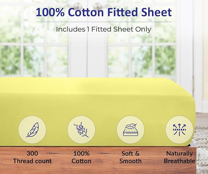 ROYALE LINENS 300 Thread Count 100% Long Staple Combed Cotton Fitted Sheet Full - Image 4