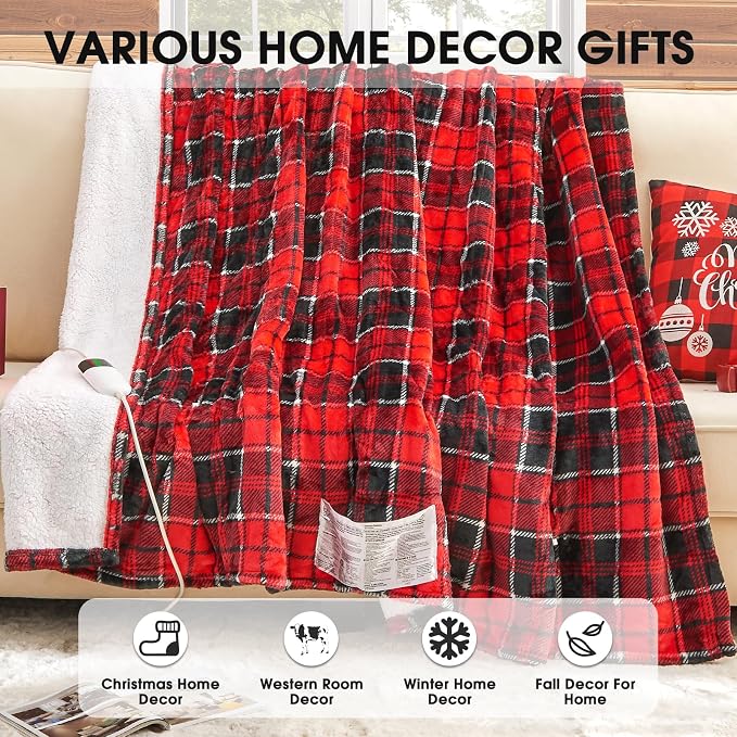 Heated Electric Blanket Full Size, 72X84 Heating Blanket, Fast Heating Washable - Image 6