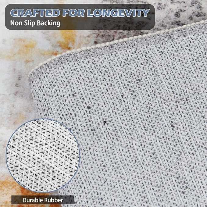 Runner Rug Washable 3x59 FT, Non Slip Rubber Backing Abstract Carpet, Soft Area - Image 4