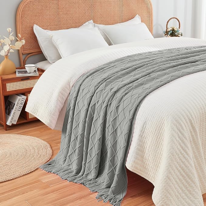 inhand Knitted Throw Blankets for Couch and Bed, Soft Cozy Knit Blanket - Image 3