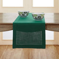Solino Home Linen Rainforest Green Hemstitch Table Runner 60 Inches by SolinoHome