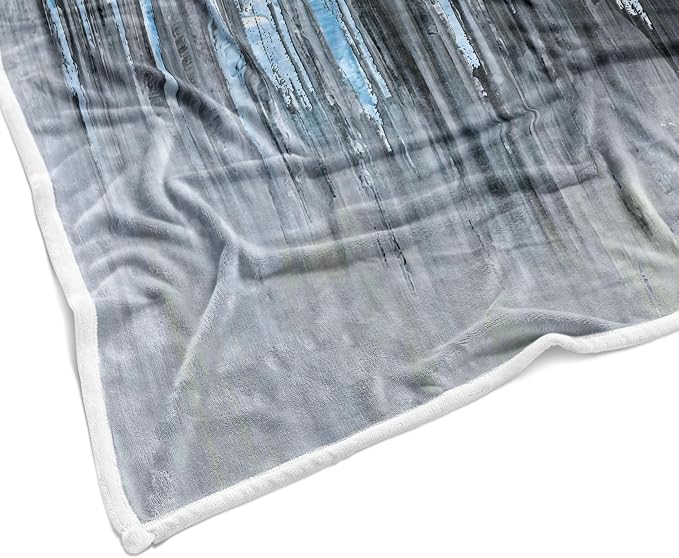 Abstract Throw Blankets, Modern Blue Gold CrackNon Cozy Warm Bed Couch Blanket - Image 5