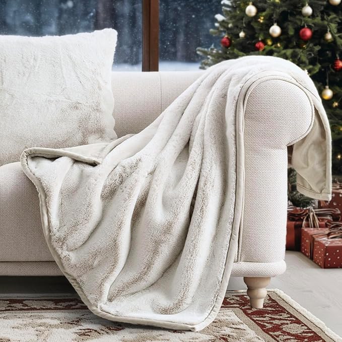 EVERGRACEHOME Ultra Soft Luxury Fluffy Mink Faux Fur Throw Blanket, Thick Warm by EVERGRACEHOME