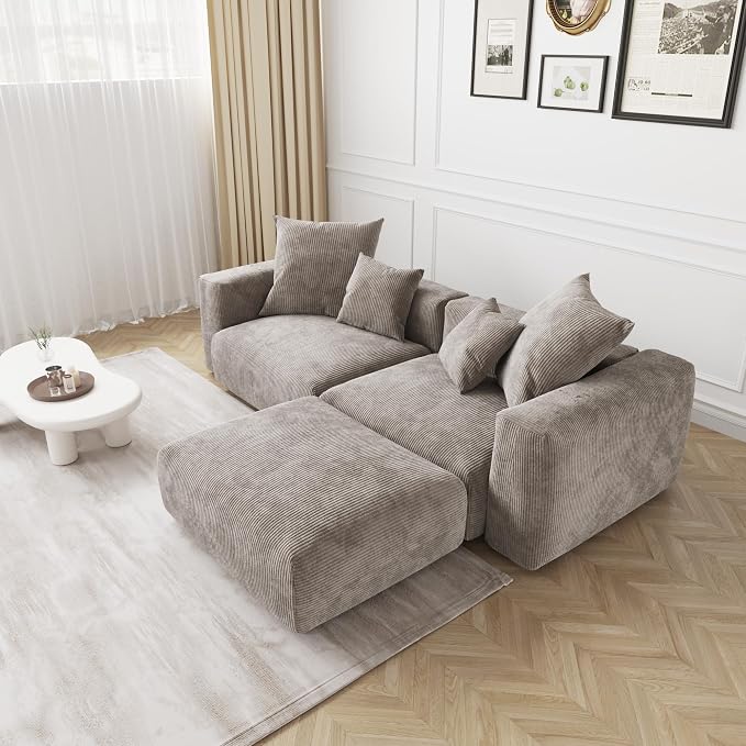 JACH Sectional Couches for Living Room, Modern Corduroy Modular Sectional Couch - Image 7