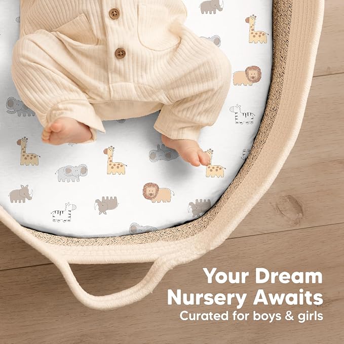 2-Pack Organic Bassinet Sheets for Girls, Boys - Image 8