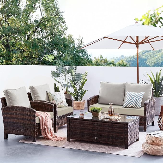 Favoyard Patio Chair Cushions 24 x 24 x 4 Inch Waterproof Outdoor Seat Cushions - Image 2