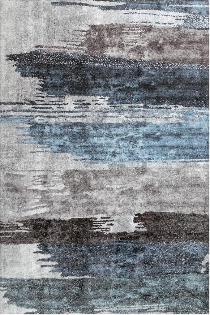 Ciicool Modern Abstract Deep Blue Gray Rug - Image 9