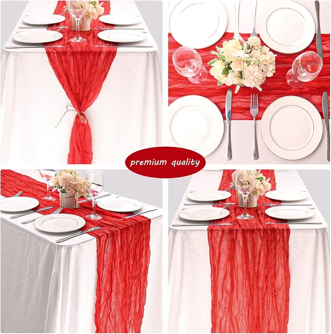 12 Pack 10Ft Cheesecloth Table Runner 35x120 Inch Boho Gauze Table Runner - Image 5