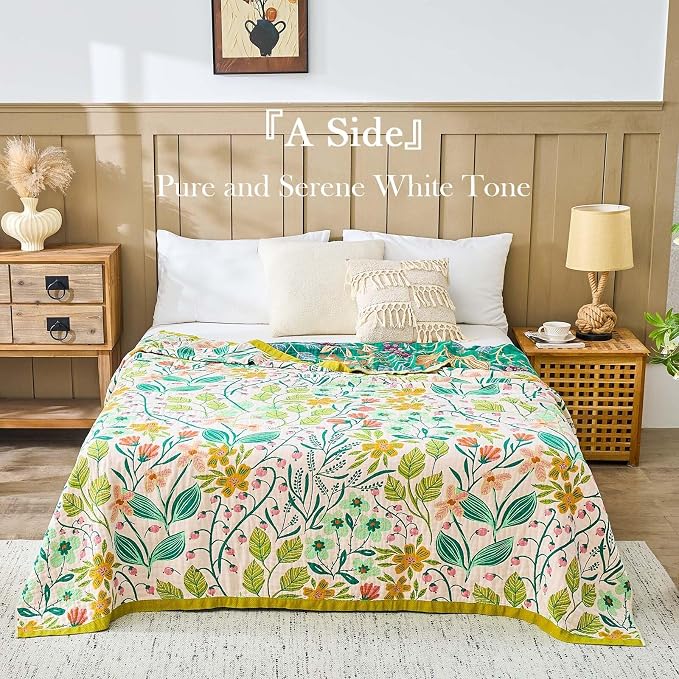Beige Boho Throw Blanket, 100% Cotton Blankets - Image 2