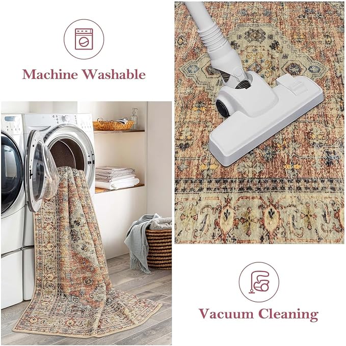 Lahome Oriental Door Mat Indoor Entrance, 2x3 Washable Fall Indoor Rugs - Image 4