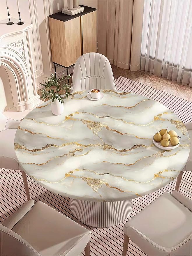 Marble Fitted Round Tablecloth - Image 7