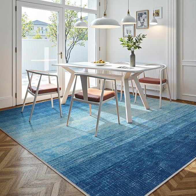 Wonnitar Modern Ombre Washable Area Rug 6x9, Non-Slip Soft Contemporary Dining - Image 3