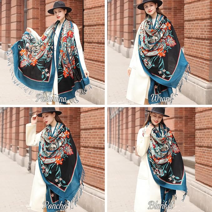 DANA XU 100% Merino Wool Pashmina Shawl - Image 5