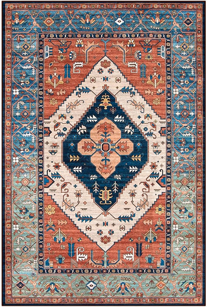 Lahome Oriental Washable Rug 6x9, Non-Slip Ultra-Thin Living Room Area Rug - Image 9