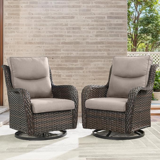 Outdoor Chair Cushions Set of 2-22 x 25 Inch Fade Resistant Patio Chair - Image 2