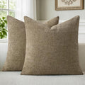 a moment Brown Chenille Throw Pillow Covers 22x22 Inch Pack of 2 Modern by amoment