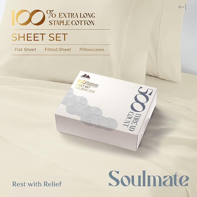 Mayfair Linen 500 Thread Count Full Cotton Sheets - Image 3
