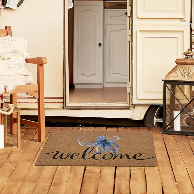 Coastal Octopus Door Mat, Beach Doormat, Coastal Ocean Beach Welcome Front Door - Image 4