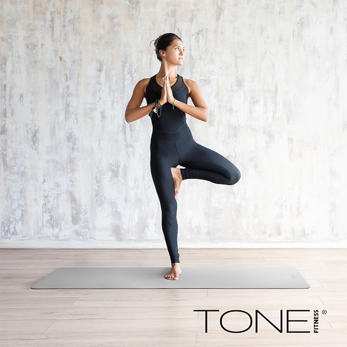 TONE Fitness Yoga Mat 1/4" Thick Non Slip Exercise & Pilates Mat - Image 6