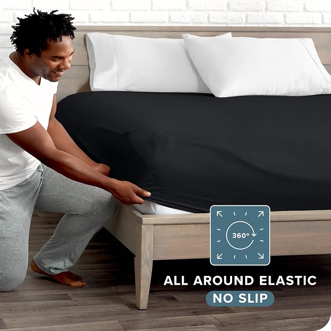 Bare Home Fitted Bottom Sheet Queen - Image 3