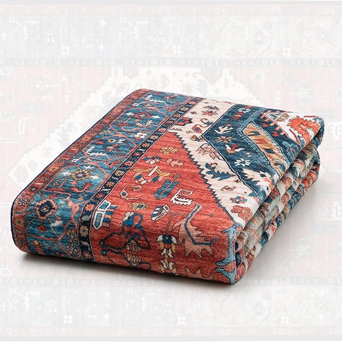 SERISSA Runner Rug for Hallways, Extra Long Boho Rug Ultra Soft Vintage Rust - Image 8