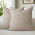 a moment Taupe Chenille Throw Pillow Covers 20x20 Inch Pack of 2 Modern by amoment