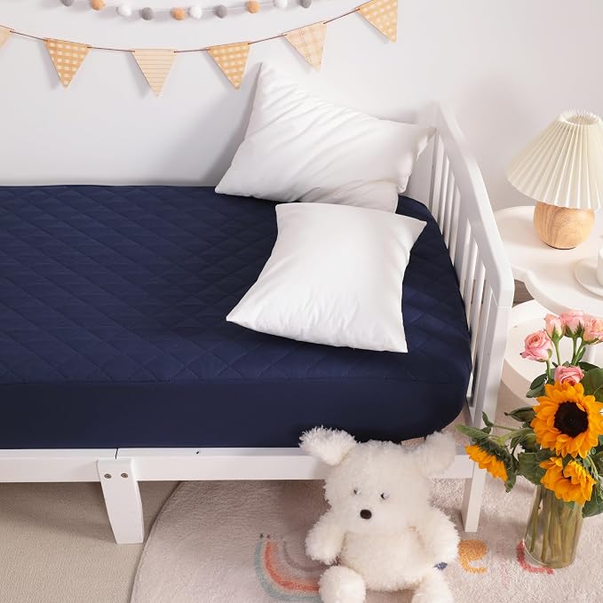 NTBAY 2 Pack Waterproof Crib Mattress Protector, Quilted 28"x52" Toddler Fitted - Image 6