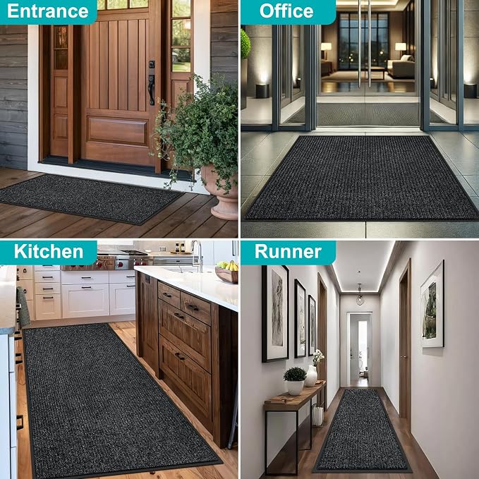 Azadx 3'x10' Indoor Outdoor Door Mat Heavy Duty Front Door Mat Ultra Absorbent - Image 4